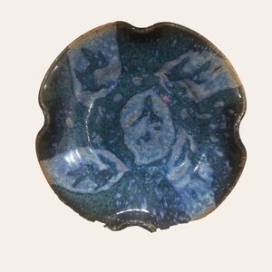 Pottery/ hand made/ artist signed / blue hues/ trinket dish
